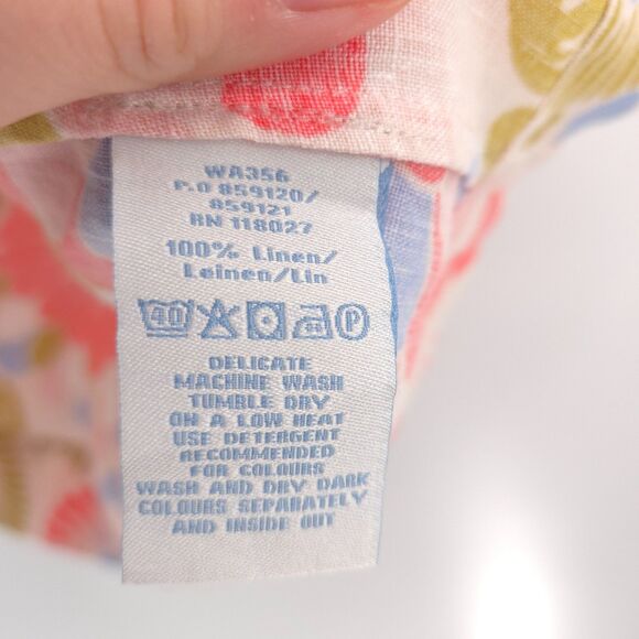 Boden 100% linen kaftan tunic shift dress Size 10 floral beach coastal cruise - Picture 6 of 9